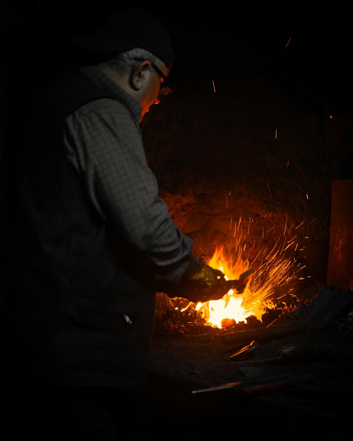 Blacksmith at forge