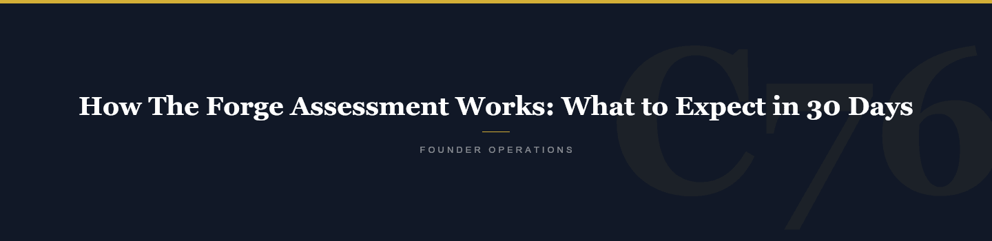 How The Forge Assessment Works: What to Expect in 30 Days — Crucible76