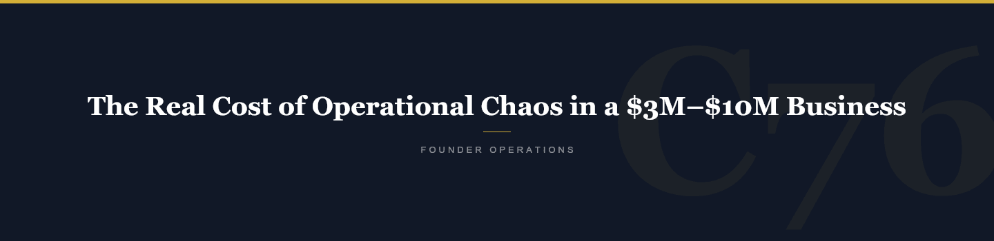 The Real Cost of Operational Chaos in a $3M–$10M Business — Crucible76