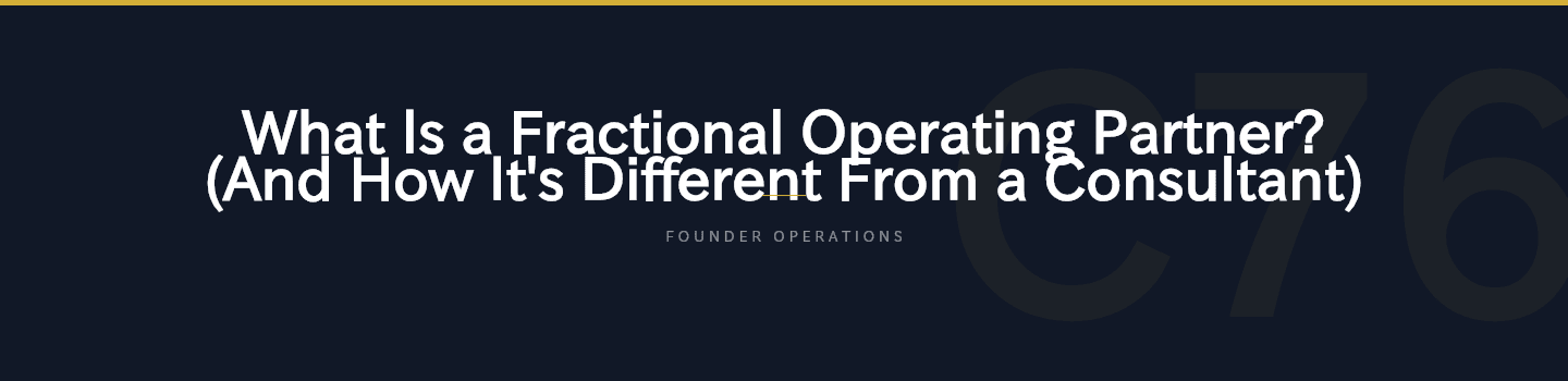 What is a fractional operating partner