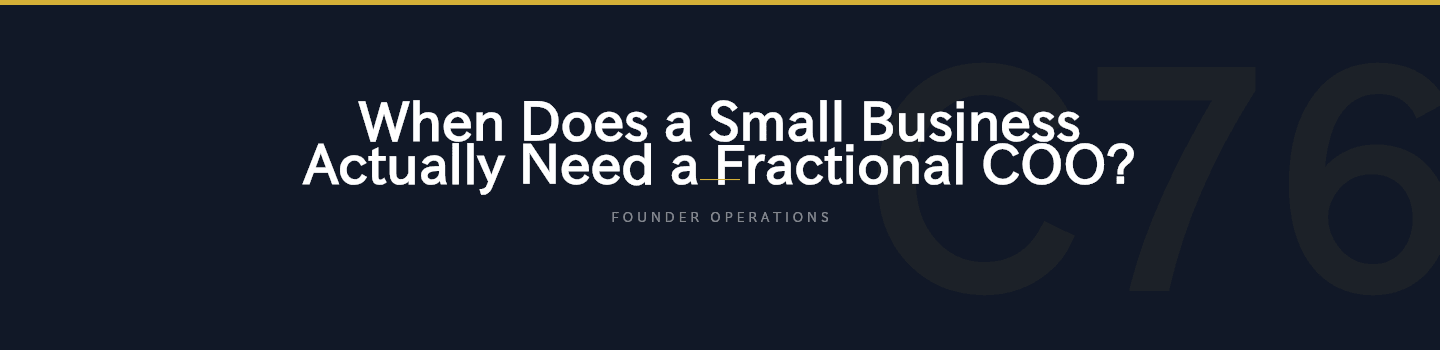 When a small business needs a fractional COO